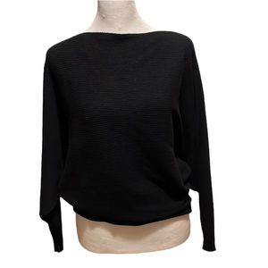 Look By M ribbed dolman sleeve sweater. Black. Bateau neck.O/S. NWT